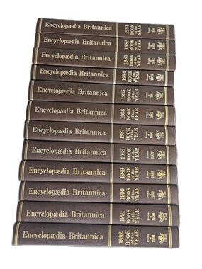Vintage Lot 12 Encyclopedia Britannica Year Books 1980 To 1990